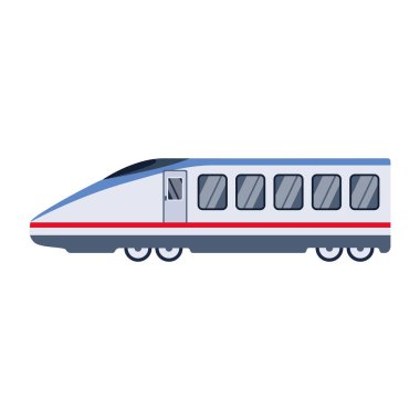 beyaz arkaplanda izole edilmiş çizgi film tarzında tren simgesi 