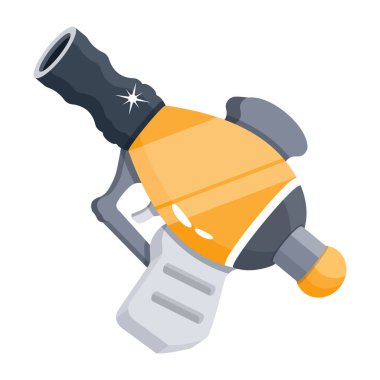 Fütüristik silah, VR oyun silahı ikonu, vektör illüstrasyonu      