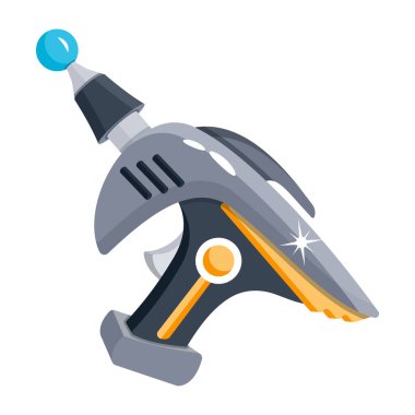 Fütüristik silah, VR oyun silahı ikonu, vektör illüstrasyonu      