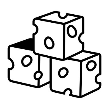Peynir küplerinin kabataslak çizilmiş bir simgesi.