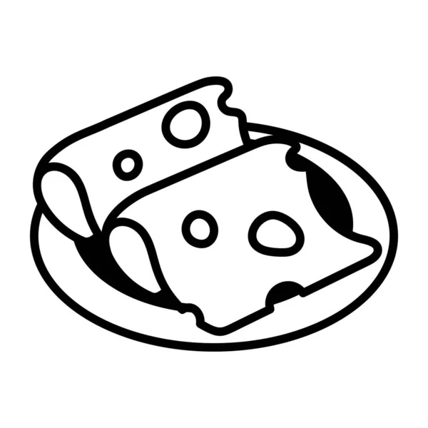 チーズフードアイコンベクトル — ストックベクタ