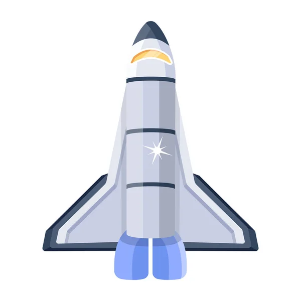 Nave Espacial Voando Ícone Espaço Estilo Cartoon — Vetor de Stock