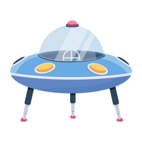 Space Alien Saucer Icon Cartoon Style — Stock Vector