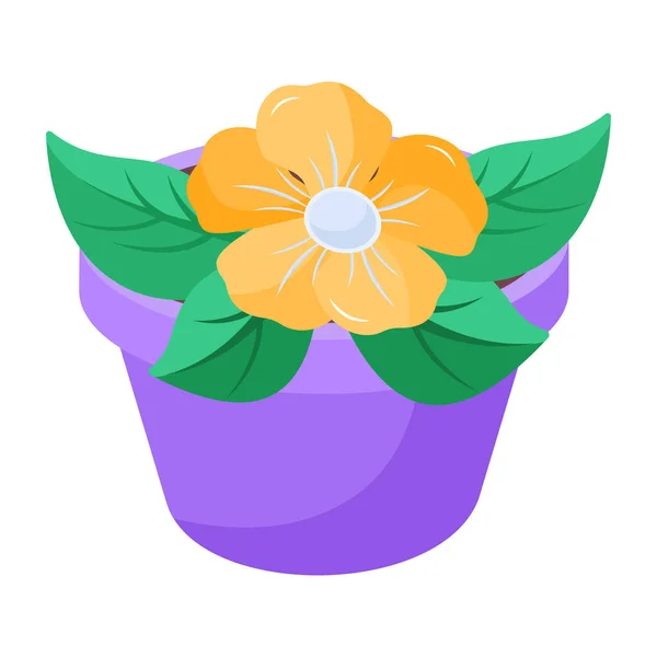 Όμορφο Λουλούδι Γλάστρα — Διανυσματικό Αρχείο
