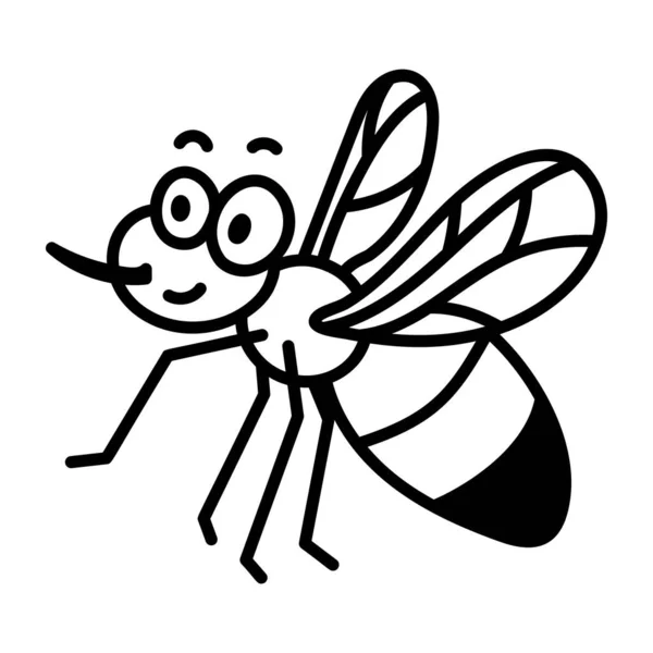 Bee Illustration Vector White Background — Stock Vector