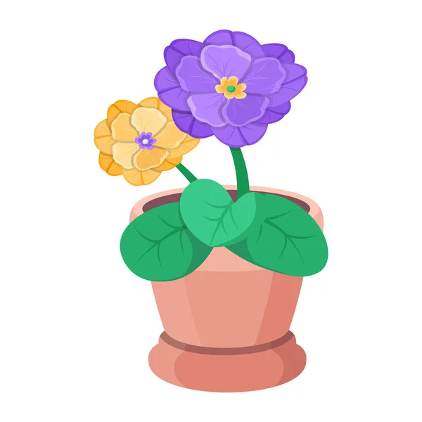 Vector Illustration Flower Pot Flat Style — Stock Vector
