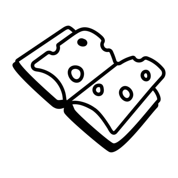 Иконка Сыра Стиль Контура — стоковый вектор