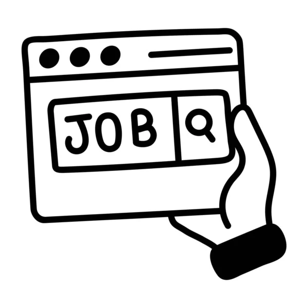 Handgezeichnete Ikone Der Job Website — Stockvektor