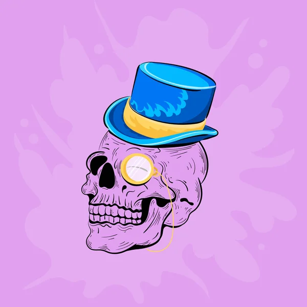 Caveira Halloween Chapéu — Vetor de Stock
