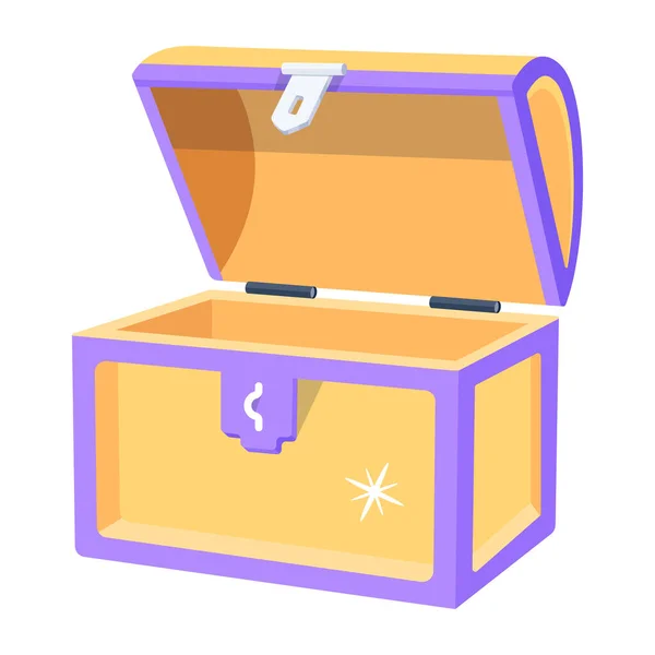 Treasure Box Flat Style Icon — Stock Vector