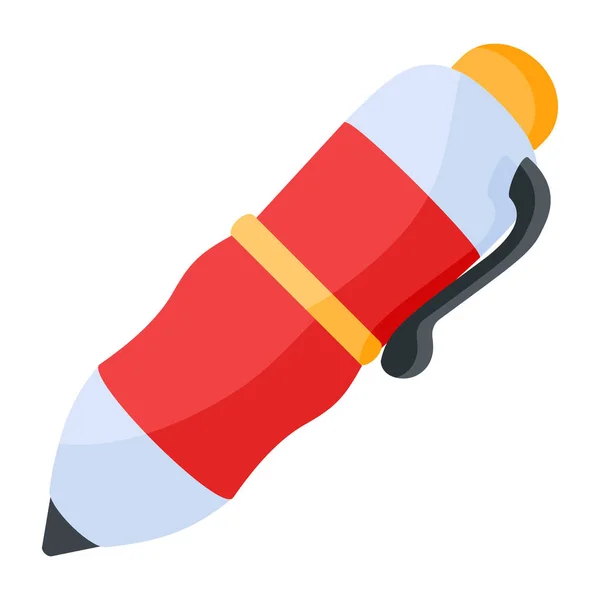 Crayon Avec Une Poignée Rouge Style Plat Illustration Sur Fond — Image vectorielle