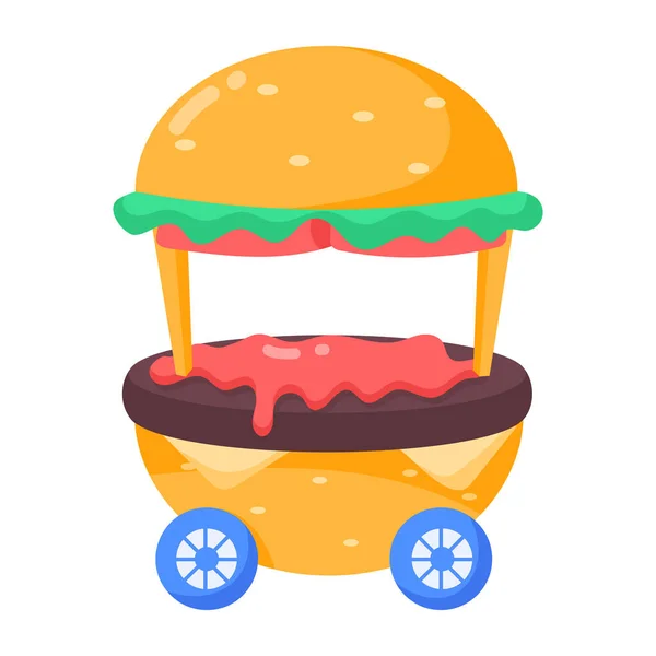 Fast Food Ikone Foodtruck Smooth Stil — Stockvektor