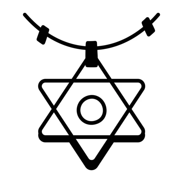 Icono Estrella Judía Vector Ilustración Diseño Simple — Vector de stock