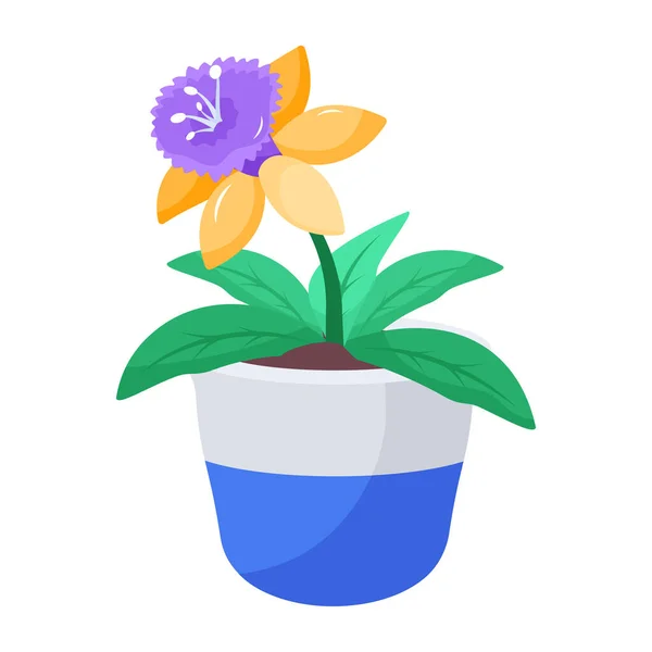 Flower Pot Isolated White Background Vector Illustration — Stock Vector