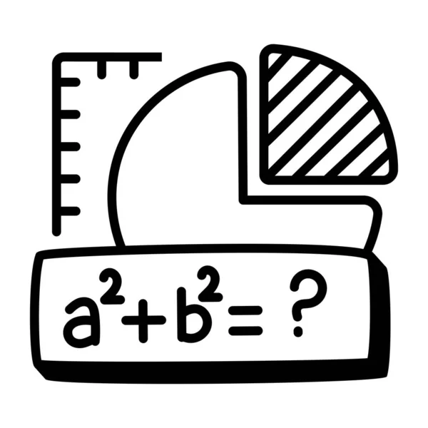 Linje Ritning Tecknad Matematik — Stock vektor