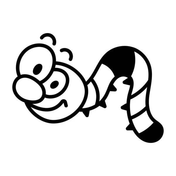 Karikatur Fröhlicher Und Lustiger Wurm — Stockvektor