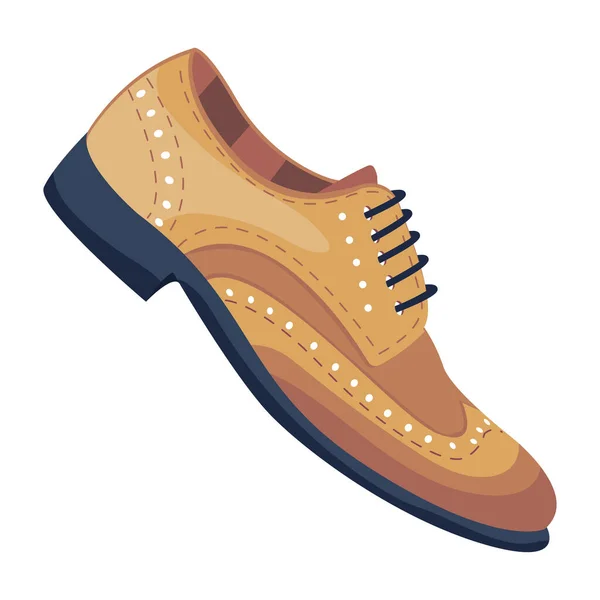 Illustration Vectorielle Une Chaussure Cuir Marron — Image vectorielle