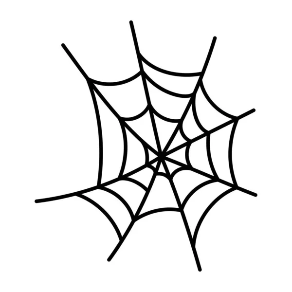Αράχνη Web Σιλουέτα Λευκό Φόντο — Διανυσματικό Αρχείο