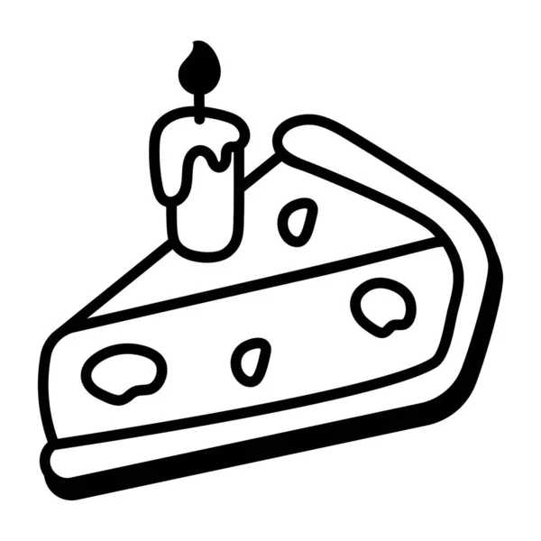 Торт Свечой Значок Простой Стиль — стоковый вектор