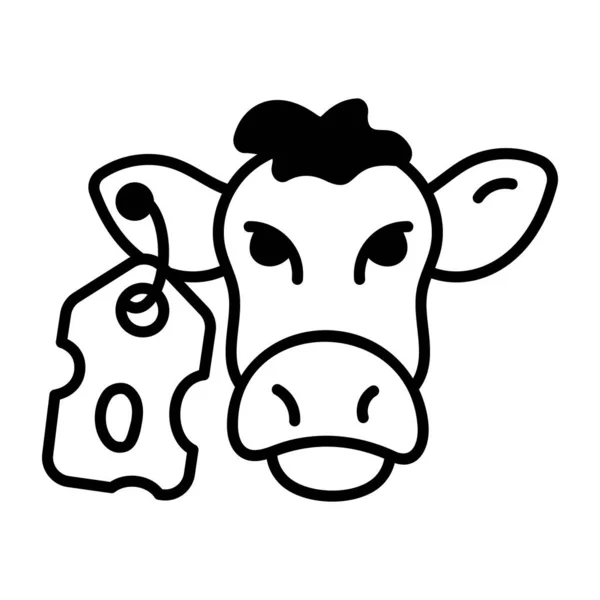 Fazenda Vaca Animal Ícone Estilo Esboço —  Vetores de Stock