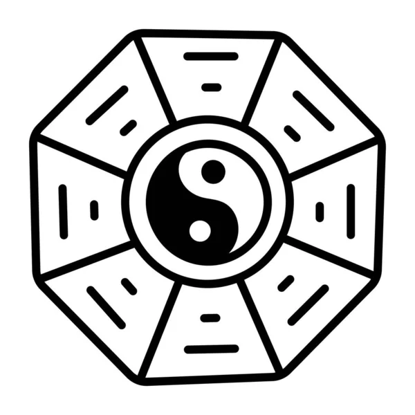 Icono Yin Yang Estilo Esquema — Vector de stock