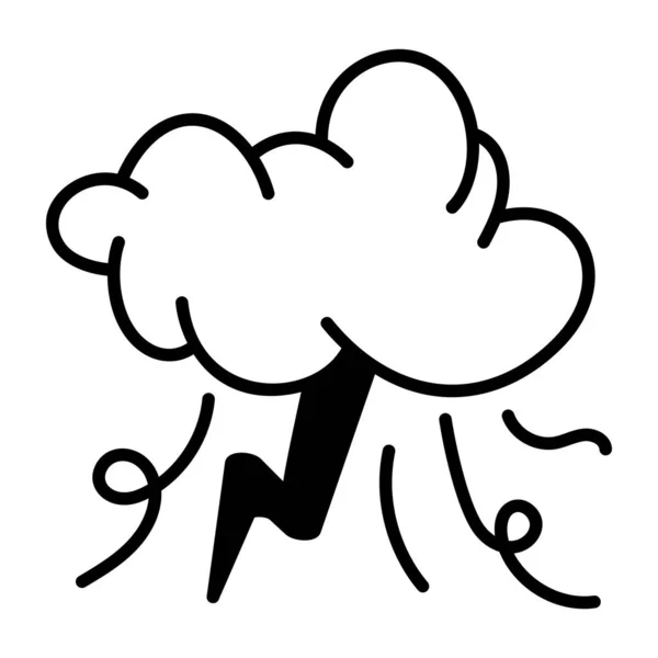 Хмара Громом Векторні Ілюстрації Простий Дизайн — стоковий вектор
