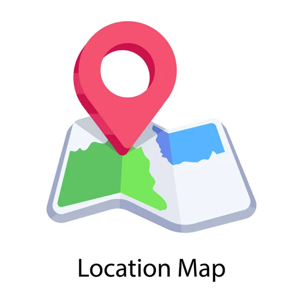 Ícone Mapa Localização Design Isométrico —  Vetores de Stock