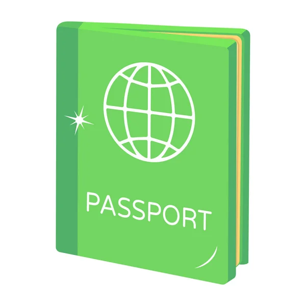Ícone Documento Passaporte Isolado Branco — Vetor de Stock