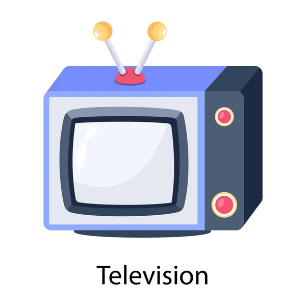 Ikon Datar Televisi Vektor - Stok Vektor