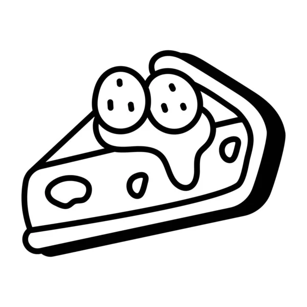 Ladda Ner Den Senaste Doodle Ikonen För Cheesecake — Stock vektor