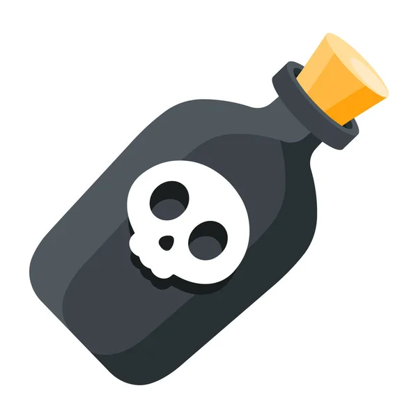 Flat Icon Poison Bottle — Stock Vector