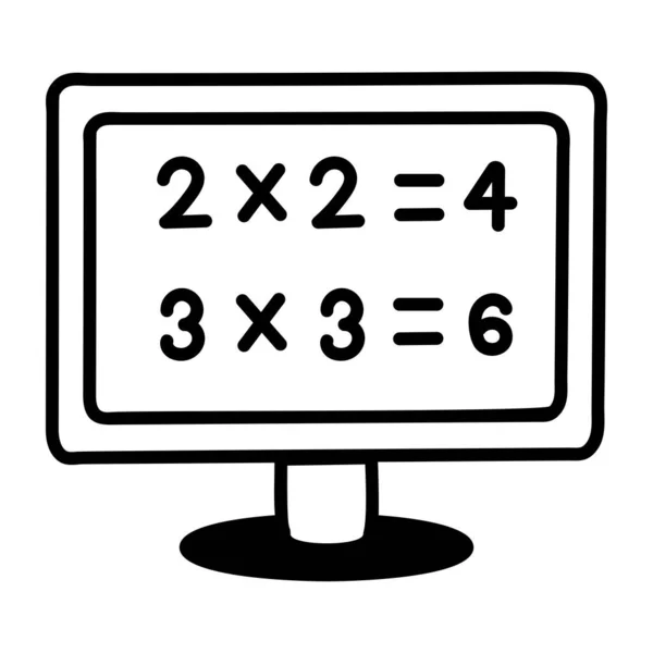 Icono Matemáticas Línea Ilustración Vectorial — Vector de stock