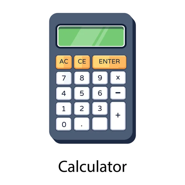 Icône Vectorielle Calculatrice Sur Fond Blanc — Image vectorielle