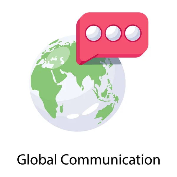 Ilustración Vectorial Concepto Comunicación Global Diseño Plano — Vector de stock