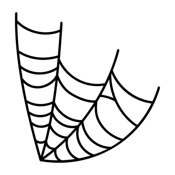 Spinnenweb Silhouet Witte Achtergrond — Stockvector