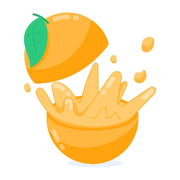 Апельсиновый Сок Брызгах Фруктов Векторная Иллюстрация — стоковый вектор