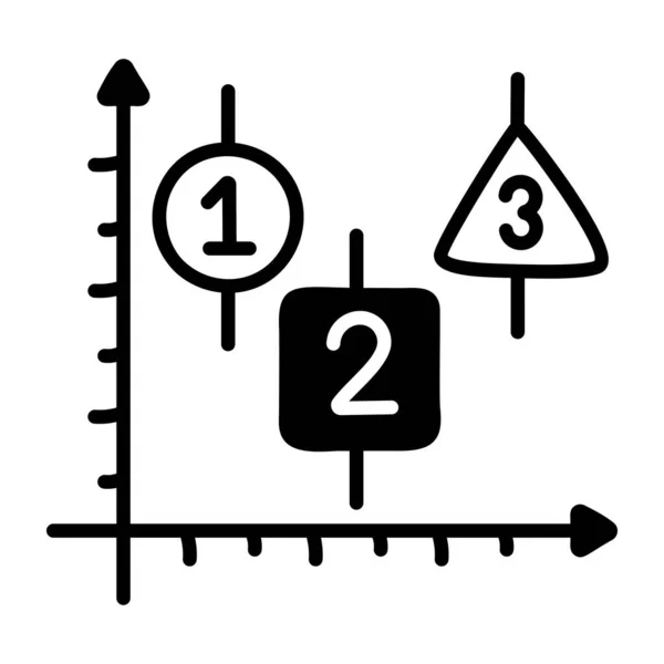Icono Gráfico Matemáticas Ilustración Vectorial — Vector de stock