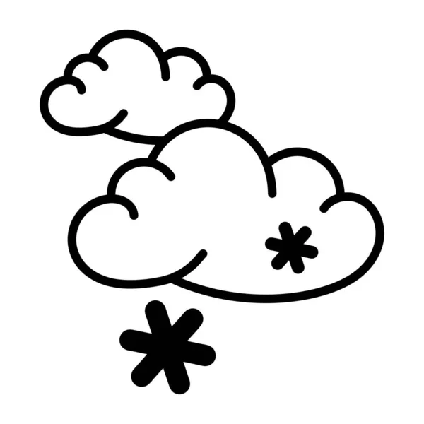 Illustrazione Vettoriale Una Nuvola Con Neve — Vettoriale Stock