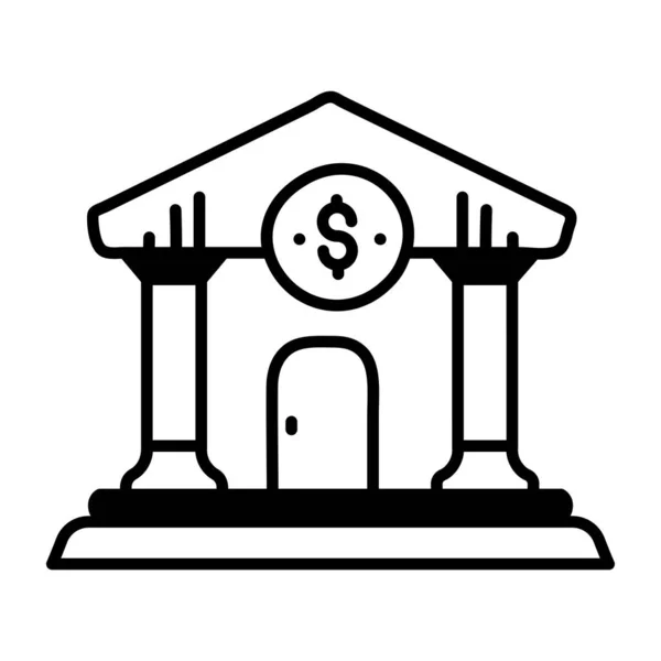 Banca Icona Web Semplice Illustrazione — Vettoriale Stock