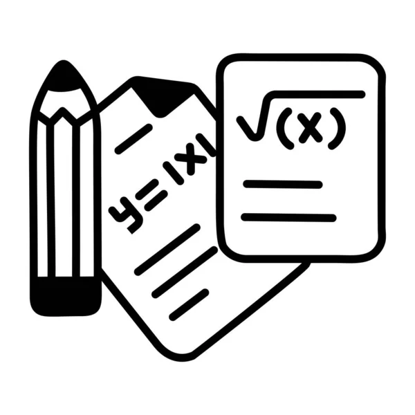 Wiskunde Notities Icoon Vector Illustratie — Stockvector