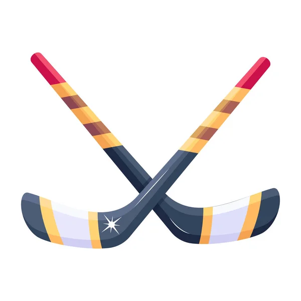 Kolorowa Ikona Skrzyżowanego Hokeja Trawie — Wektor stockowy