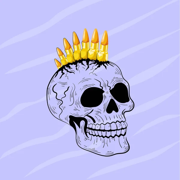 Cráneo Con Una Corona — Vector de stock