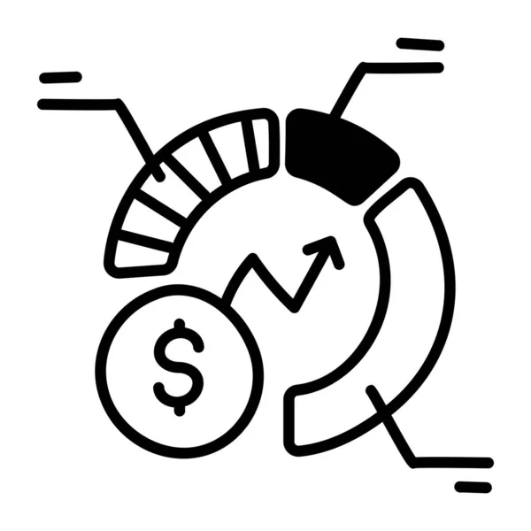 Dinheiro Análise Ícone Web Ilustração Simples —  Vetores de Stock