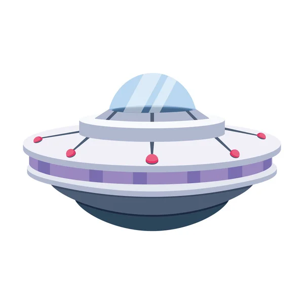 Vektor Cartoon Raumschiff Symbol Isoliert Auf Weißem Hintergrund — Stockvektor