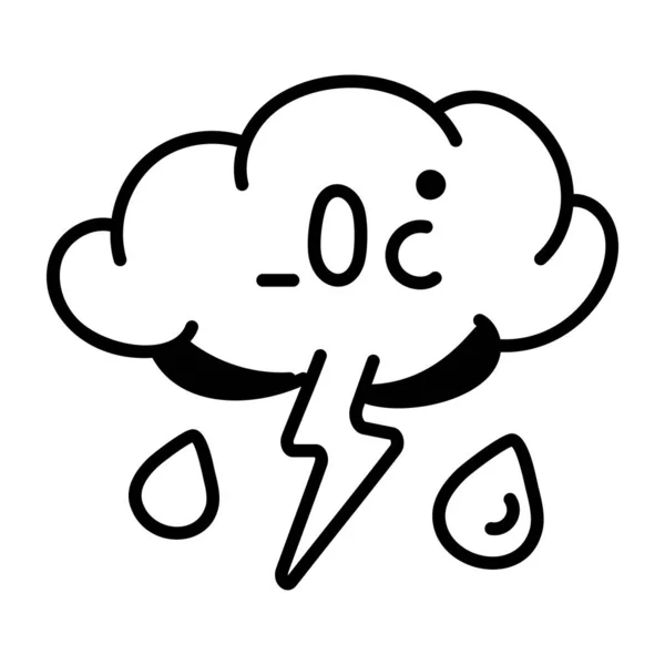 Meteorology Concept Icon Doodle Style — Stock Vector