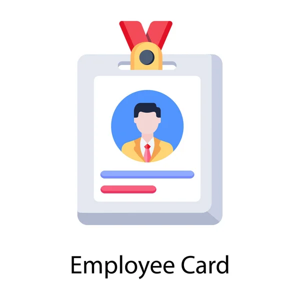 Κατεβάστε Επίπεδο Εικονίδιο Της Κάρτας Των Εργαζομένων — Διανυσματικό Αρχείο