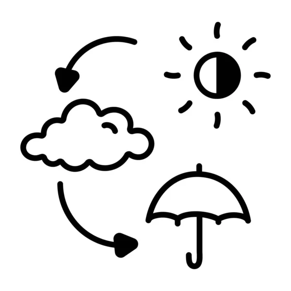 Prémiová Ikona Popisující Změny Počasí — Stockový vektor
