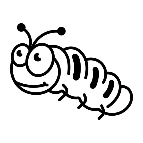 線画漫画面白い虫 — ストックベクタ
