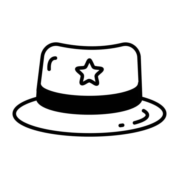 Linje Ikon Cowboy Hatt — Stock vektor