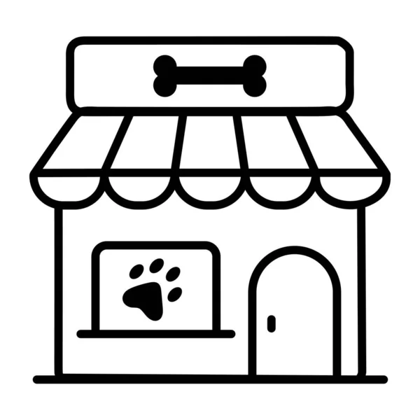 Pet Shop Icoon Outline Stijl — Stockvector